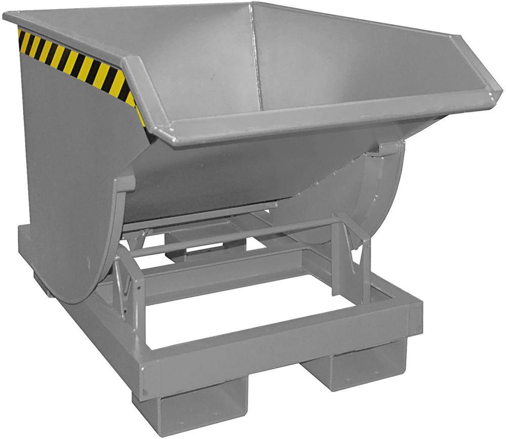 Kippbehälter BKM 500 l B820xT1550xH1045 mm RAL7005 Tragkraft 2500kg mit Abrollsystem