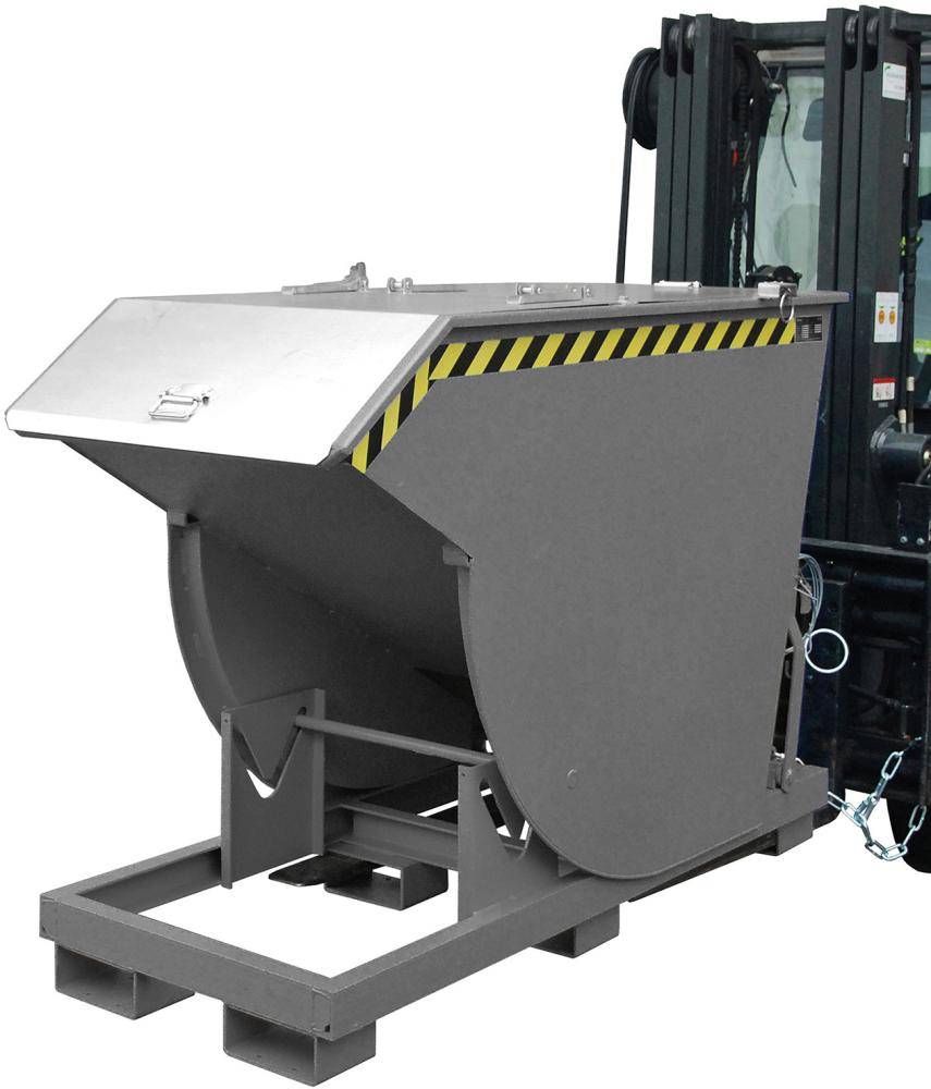 Kippbehälter BKM 750 l B820xT1760xH1270 mm RAL7005 Tragkraft 3000kg mit Abrollsystem