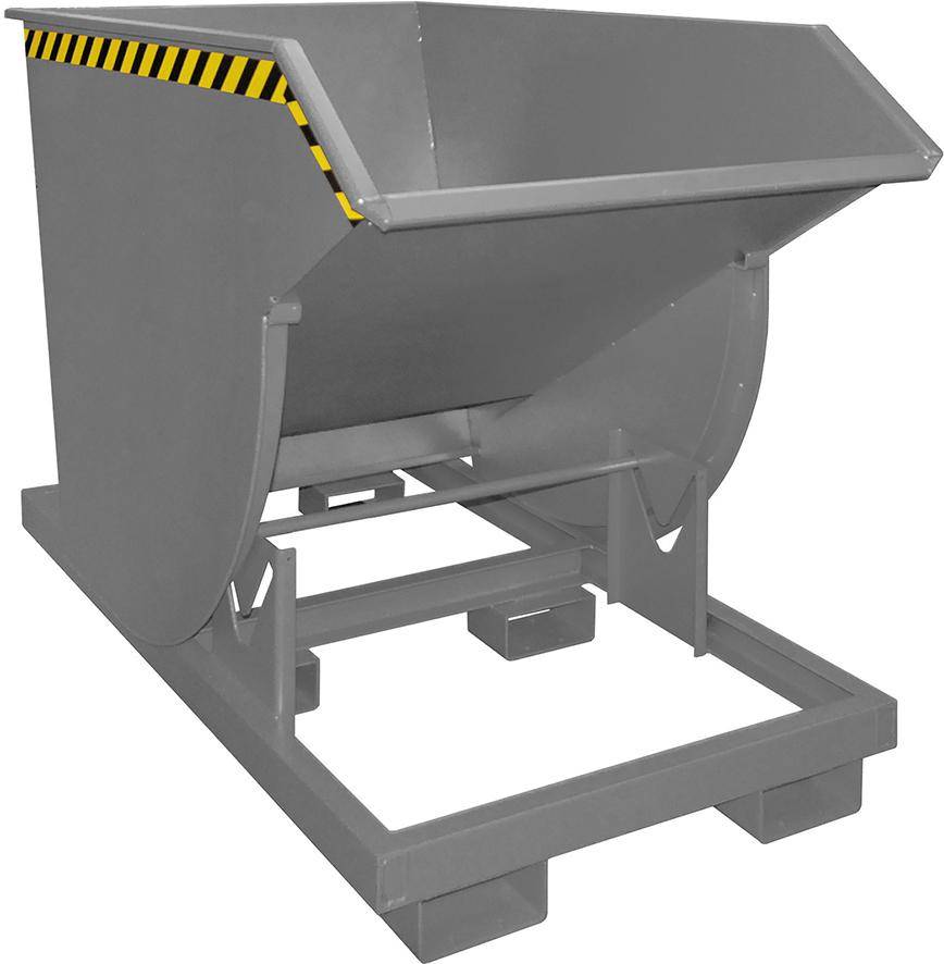 Kippbehälter BKM 1000 l B1060xT1760xH1270 mm RAL7005 Tragkraft 3000kg mit Abrollsystem