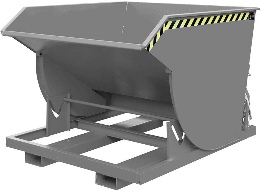 Kippbehälter BKM 1500 l B1560xT1760xH1270 mm RAL7005 Tragkraft 3000kg mit Abrollsystem
