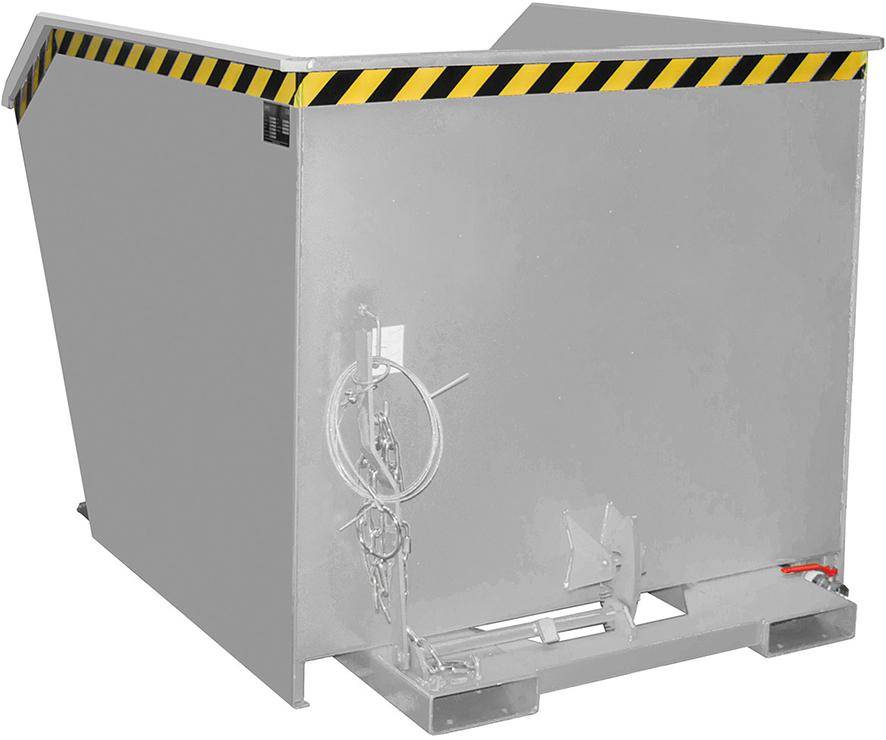 Spänebehälter SGU 1500 l 1280xT1640xH1090 mm RAL7005 Tragkraft 1500kg mit Lochblechboden