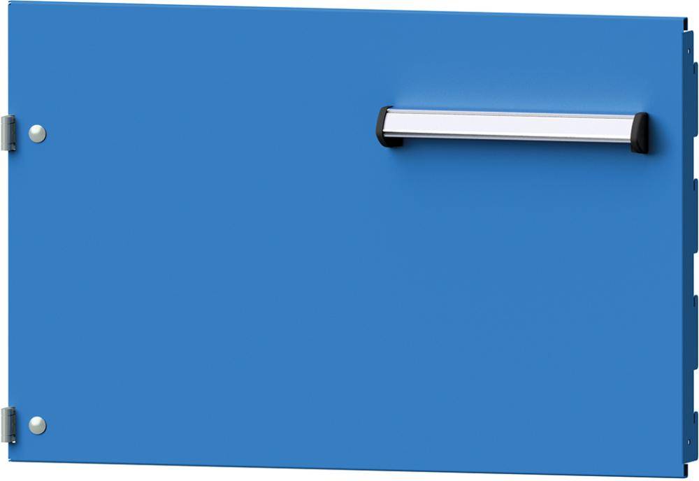 Format Tür Fronthöhe 340mm RAL 7035/5012 links anschlagend