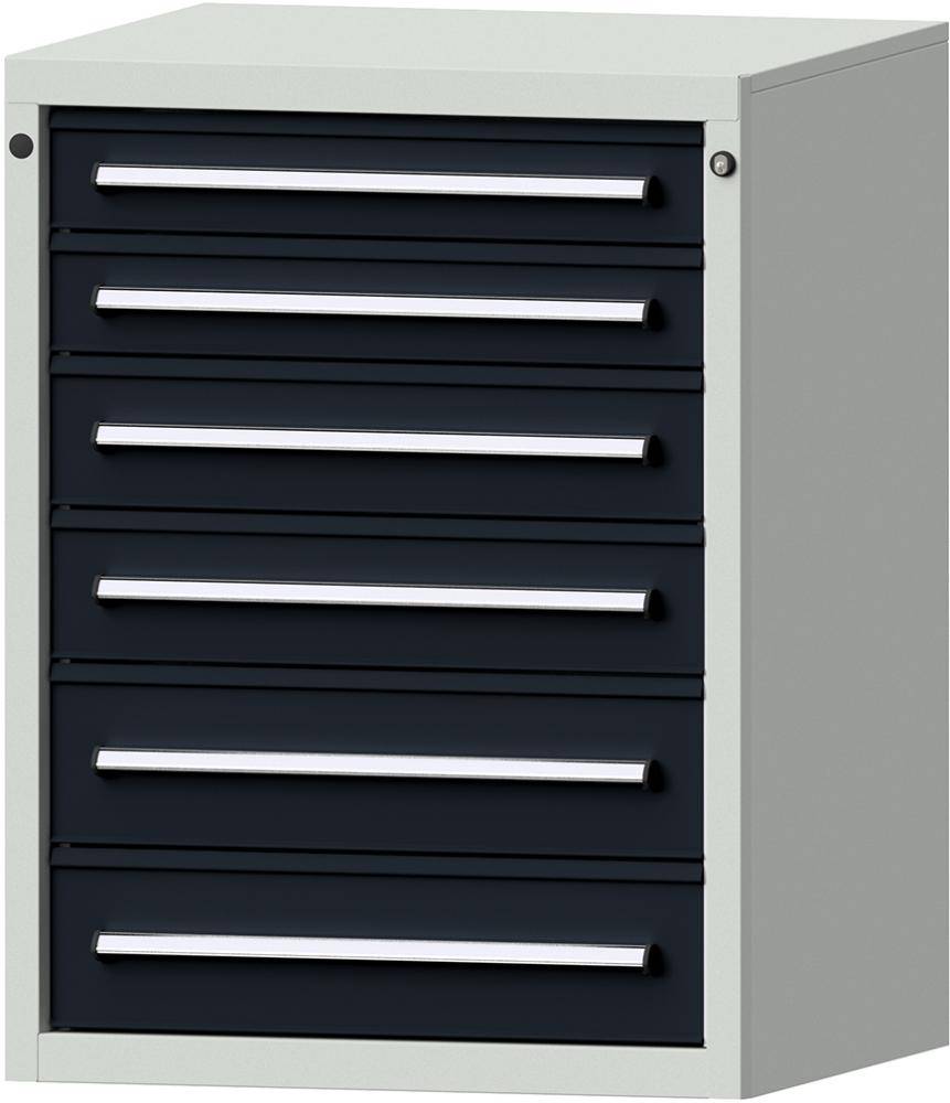 Format Schubladenschrank B760xT700xH1000mm RAL7035/7016 6 Schubladen 75kg