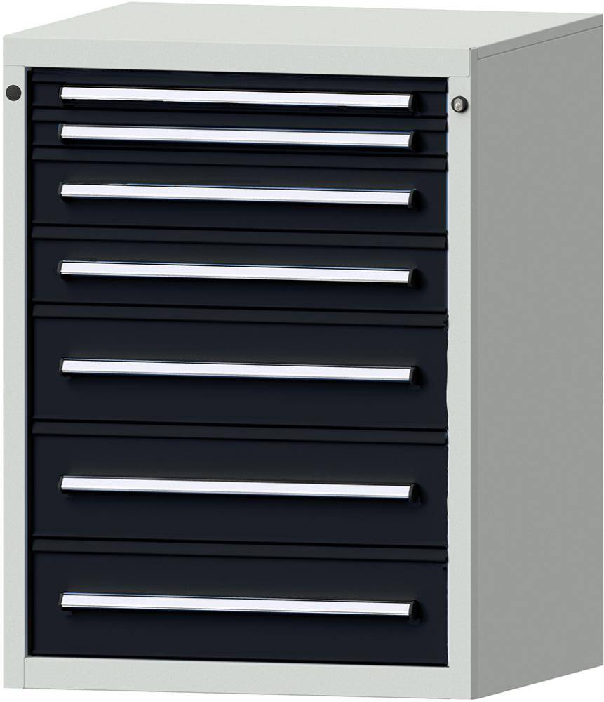 Format Schubladenschrank B760xT700xH1000mm RAL7035/7016 7 Schubladen 75kg