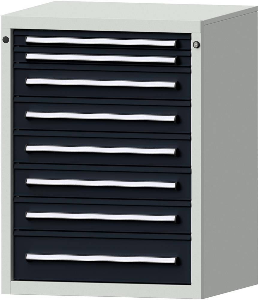 Format Schubladenschrank B760xT700xH1000mm RAL7035/7016 8 Schubladen 75kg