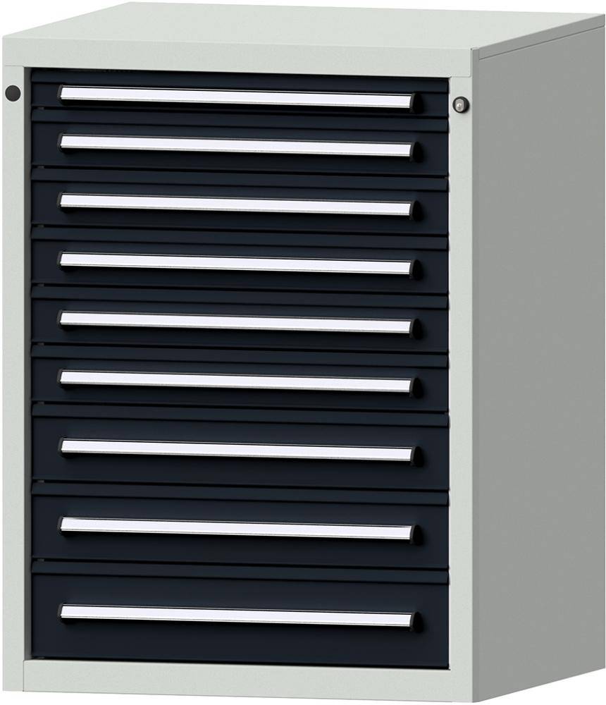 Format Schubladenschrank B760xT700xH1000mm RAL7035/7016 9 Schubladen 75kg