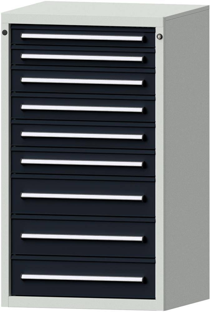 Format Schubladenschrank B760xT700xH1300mm RAL7035/7016 9 Schubladen 75kg