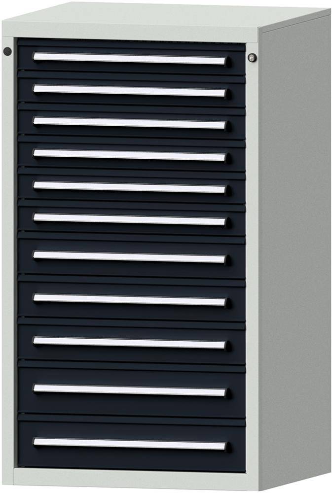 Format Schubladenschrank B760xT700xH1300mm RAL7035/7016 11 Schubladen 75kg