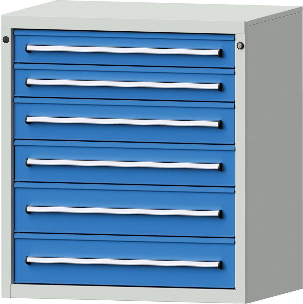 Format Schubladenschrank B910xT700xH1000mm RAL7035/5012 6 Schubladen 75kg