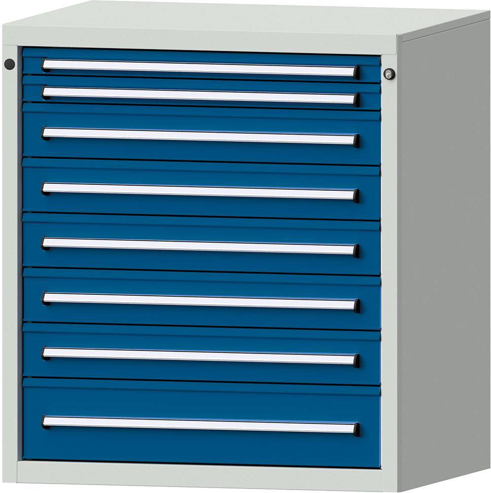 Format Schubladenschrank B910xT700xH1000mm RAL7035/5010 8 Schubladen 75kg