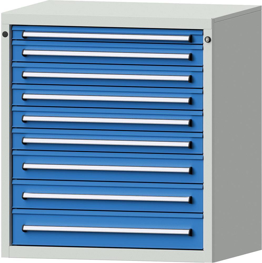 Format Schubladenschrank B910xT700xH1000mm RAL7035/5012 9 Schubladen 75kg