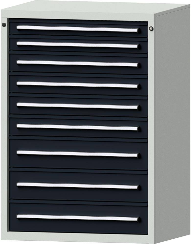 Format Schubladenschrank B910xT700xH1300mm RAL7035/7016 9 Schubladen 75kg