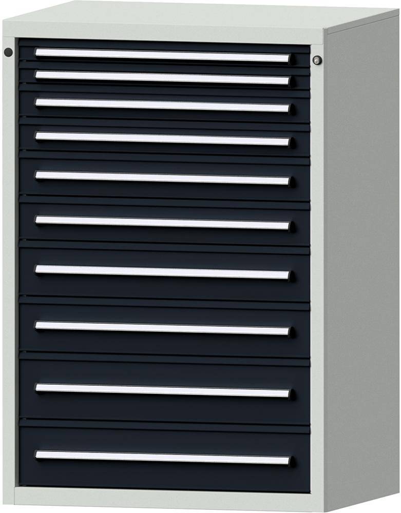 Format Schubladenschrank B910xT700xH1300mm RAL7035/7016 10 Schubladen 75kg