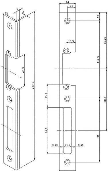 Langes Schließblech, rostfreier Stahl - Artikel: 8431922041697