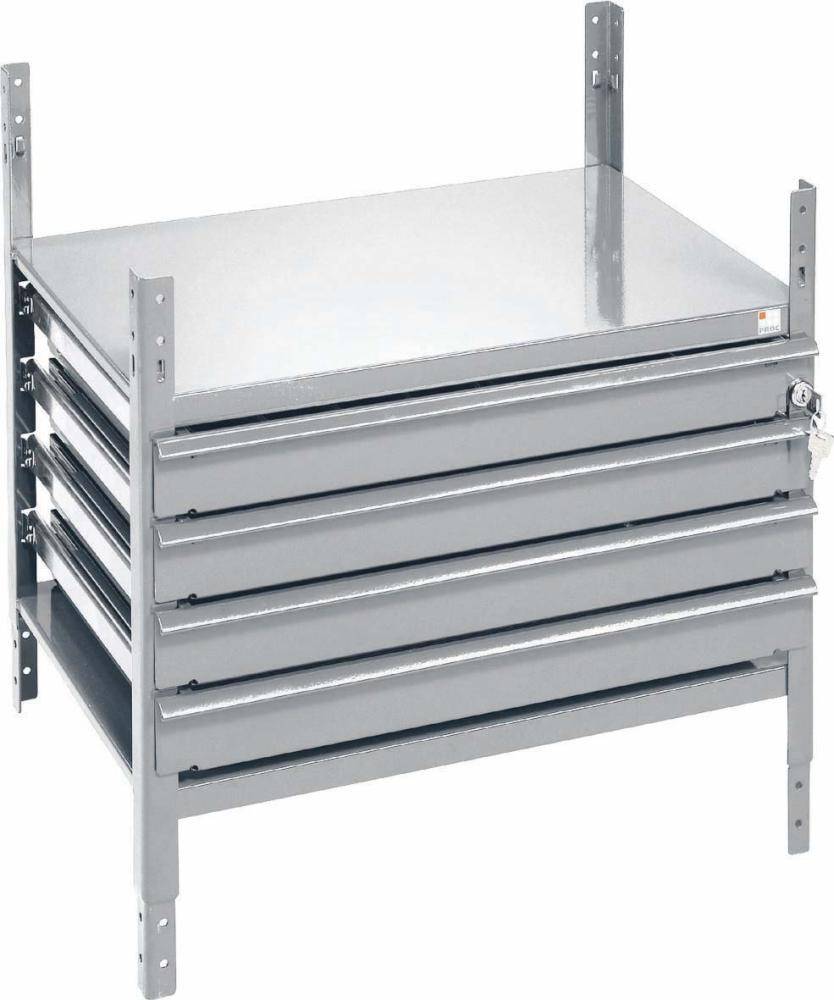 PROC-L40Schubladen 4LadenSilverprof SL40silbergrau - Artikel: 8714678022784