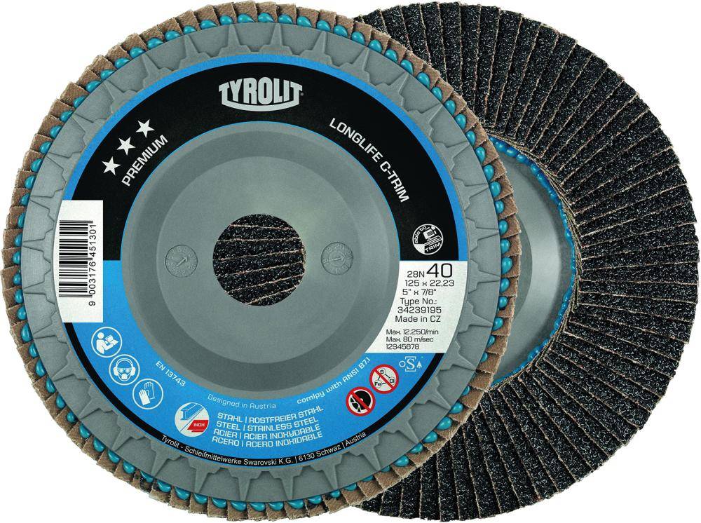 Fächersch.LONGLIFE C-TRIM125mm ZA-60 gew. Tyrolit - Artikel: 9003172013497