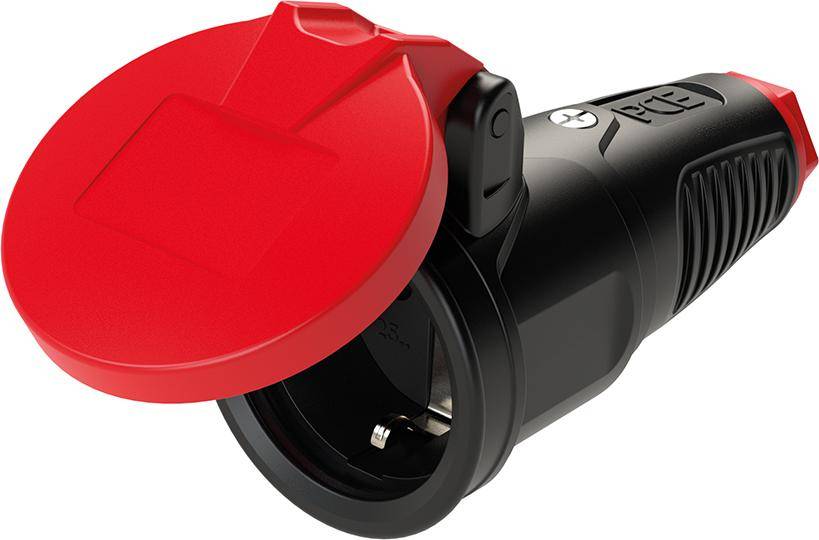 Schutzkontaktkupplung IP54 Vollgummi+Klappdeck.16A / 250V AC / 3p (2P+E) - Artikel: 9003399465284