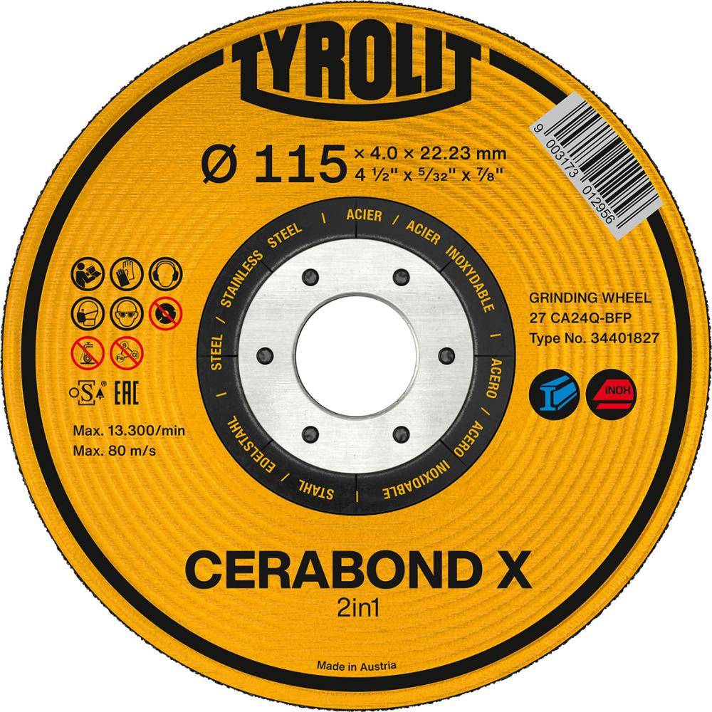 Schruppscheibe CERABOND X125x7mm CA24Q-BFK Tyrolit - Artikel: 9009012023206