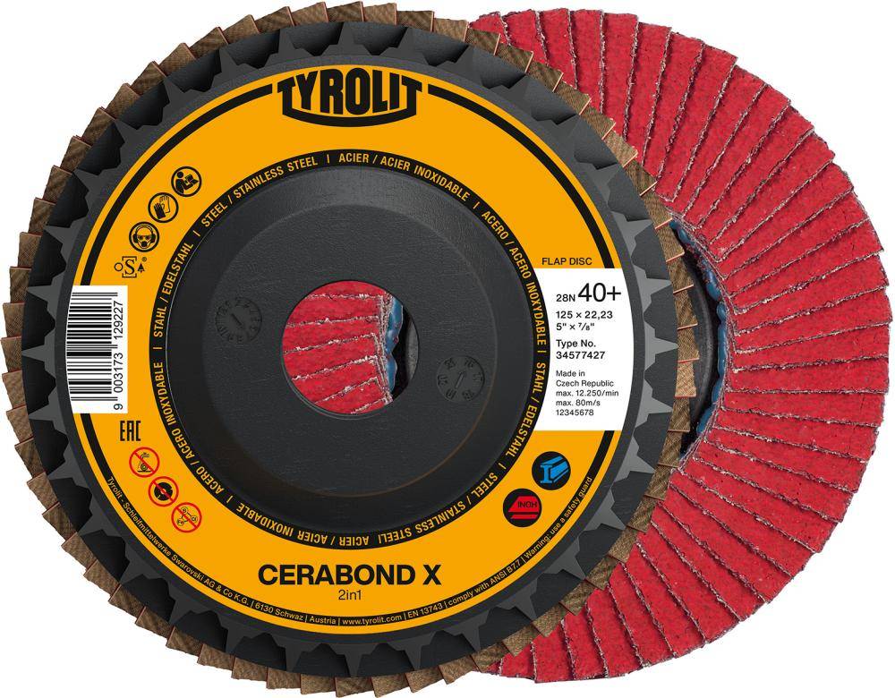 Fächerschleifs.CERABOND X125mm CA-40 gew. Tyrolit - Artikel: 9009013058849