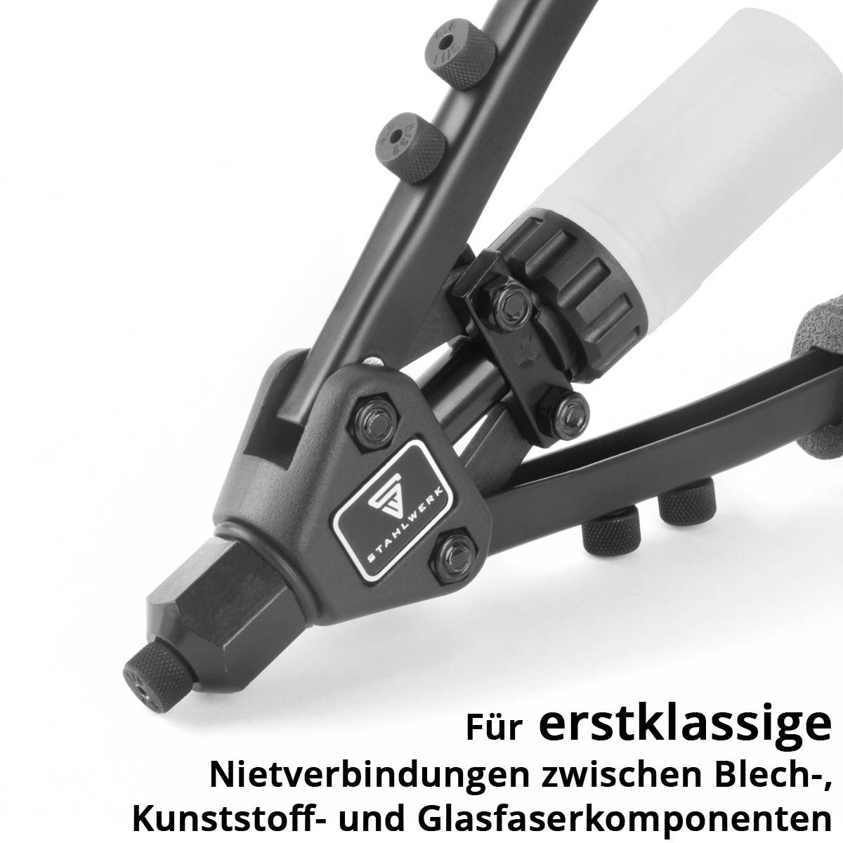 STAHLWERK Nietzangen Set Blindnietzange Hebelnietzange Popnietzange + 500 Nieten