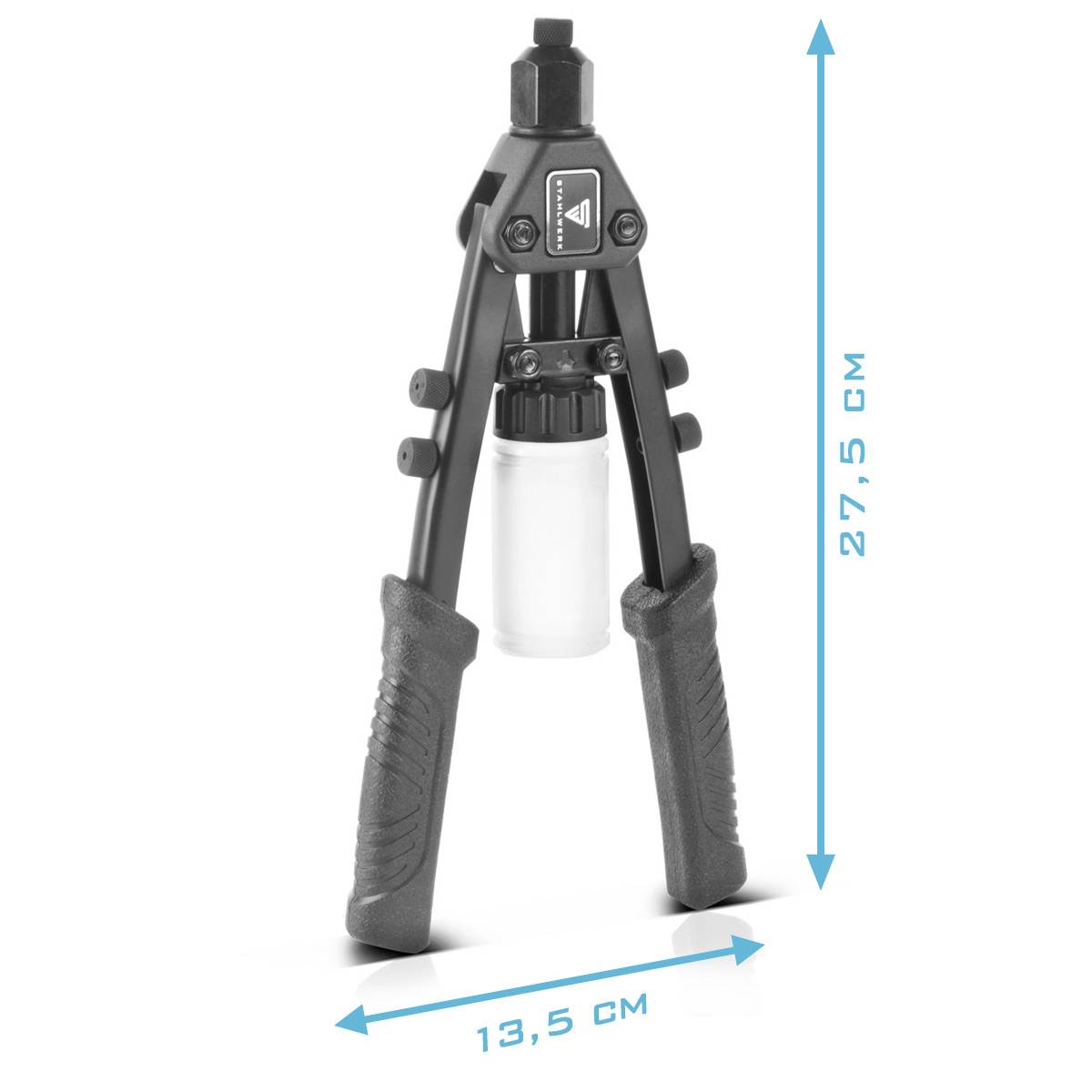 STAHLWERK Nietzangen Set Blindnietzange Hebelnietzange Popnietzange + 500 Nieten