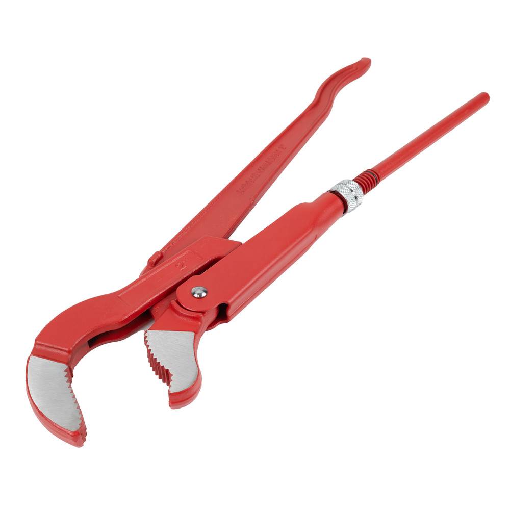 Dönges Eckrohrzange, mit S-Maul, CV Stahl, rot lackiert, Größe 1.1/2 "