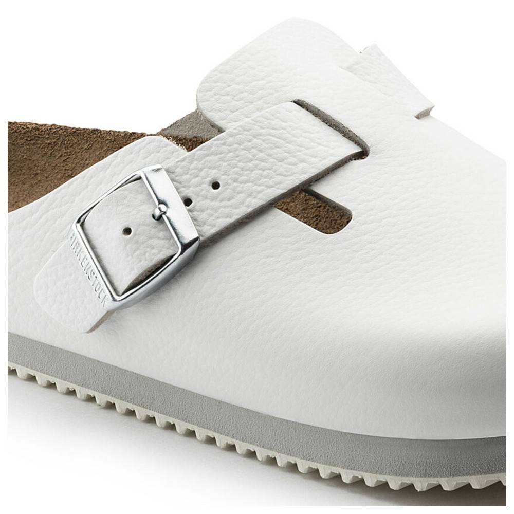 Birkenstock Clog Boston Super Grip, Naturleder, weiß, Weite schmal, Größe 40