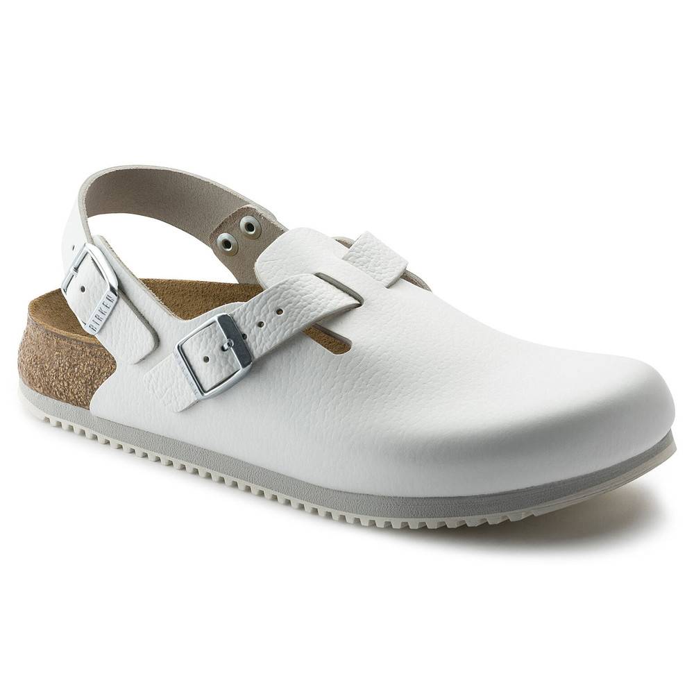 Birkenstock Clog Tokio Super Grip, Naturleder, weiß, Weite normal, Größe 44