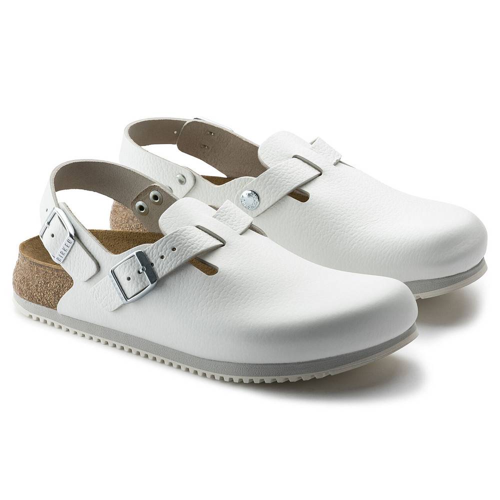 Birkenstock Clog Tokio Super Grip, Naturleder, weiß, Weite normal, Größe 44