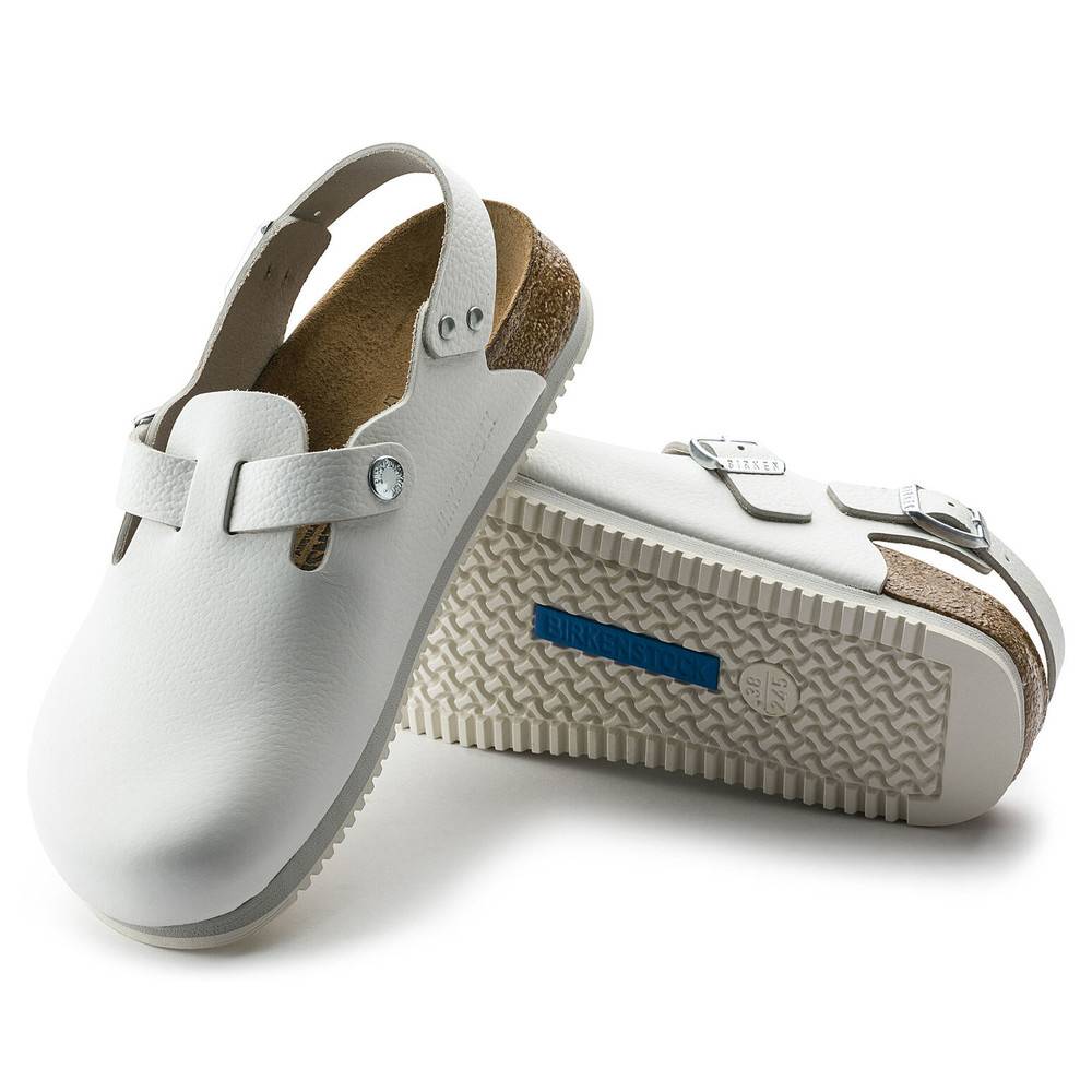 Birkenstock Clog Tokio Super Grip, Naturleder, weiß, Weite normal, Größe 44