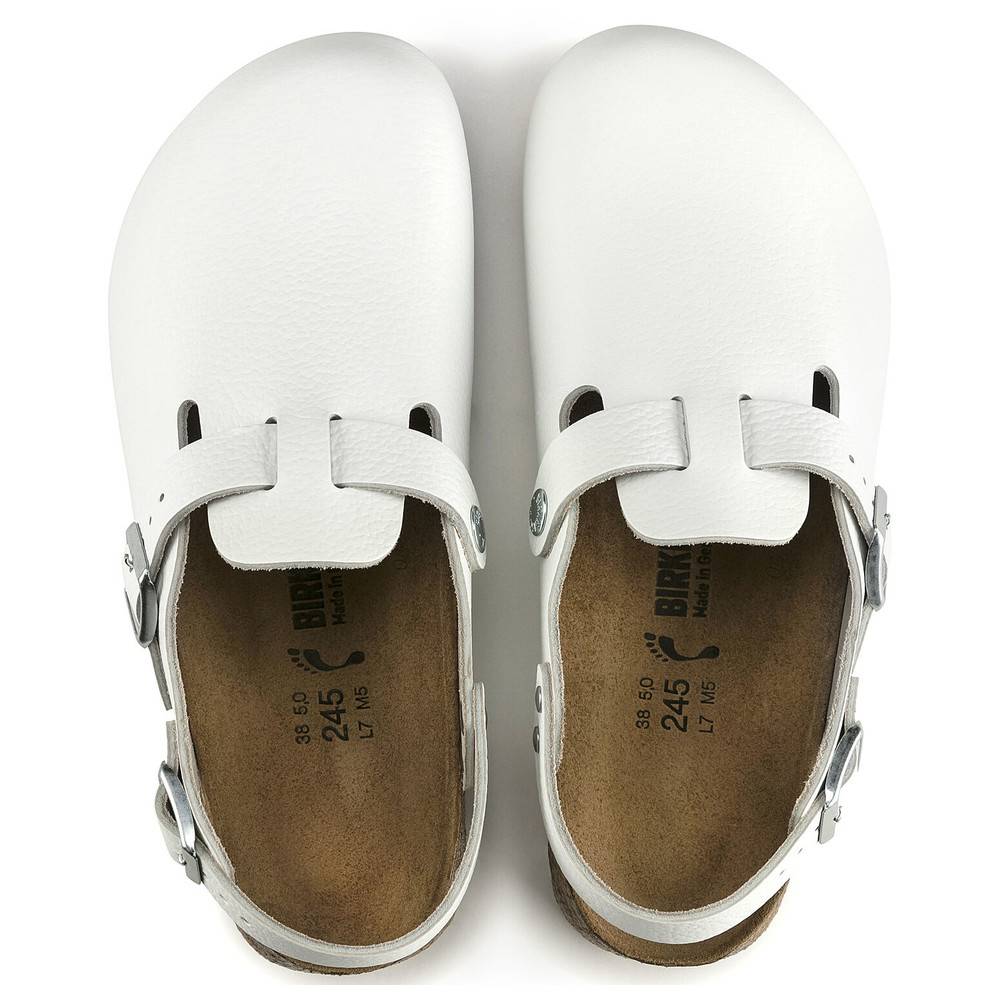 Birkenstock Clog Tokio Super Grip, Naturleder, weiß, Weite normal, Größe 36