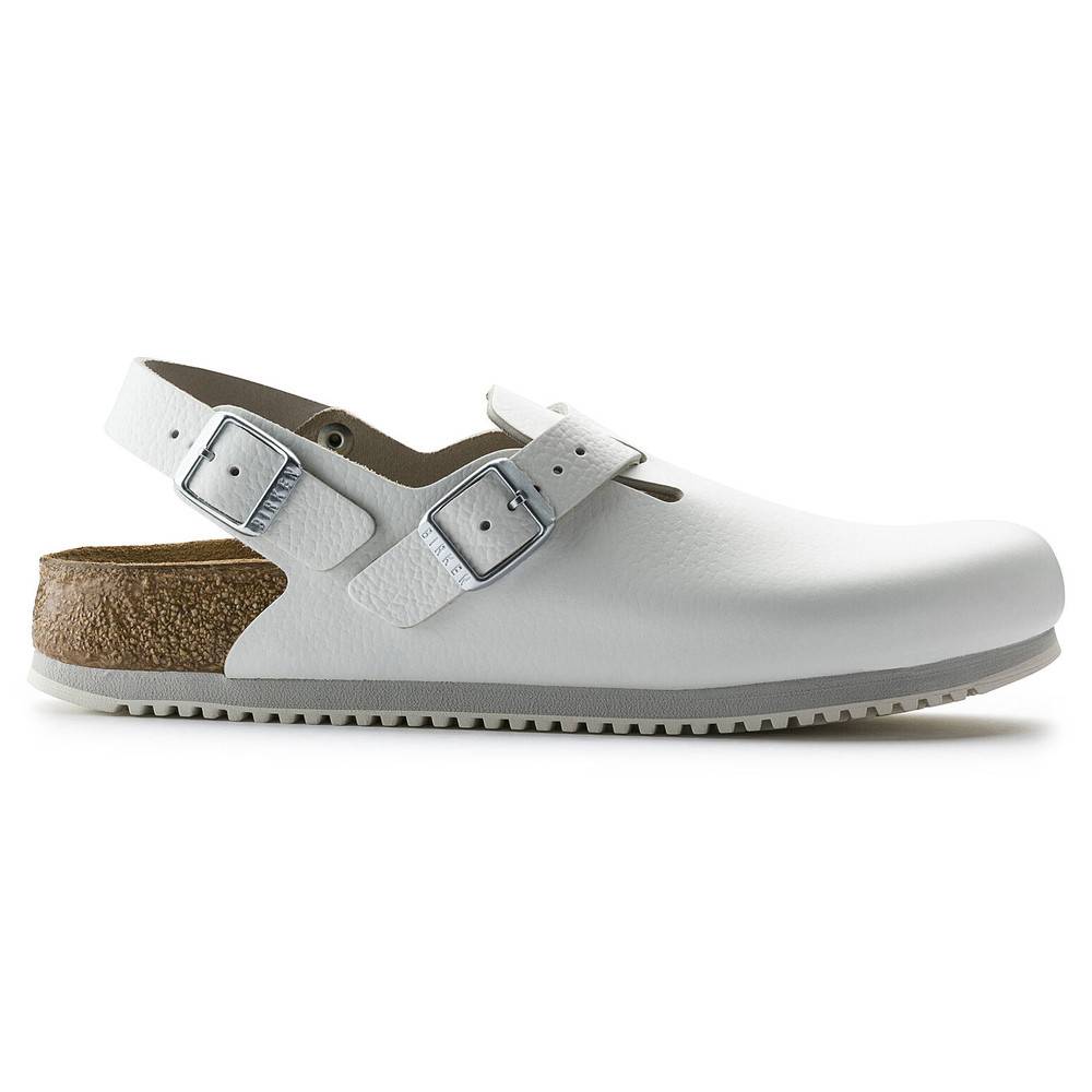 Birkenstock Clog Tokio Super Grip, Naturleder, weiß, Weite normal, Größe 44