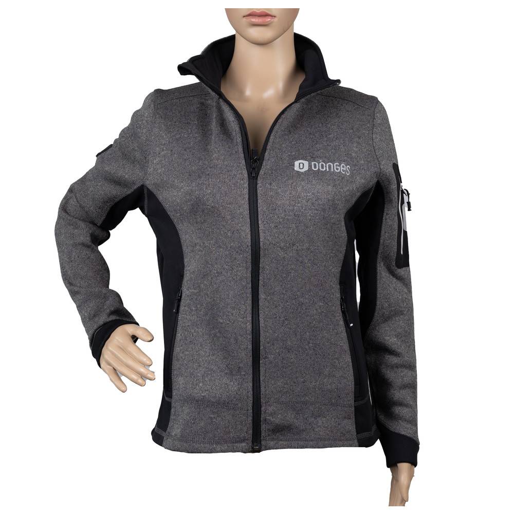 Dönges Strickfleecejacke "Marieke" anthrazit, GR.S, 3 x Logo, L