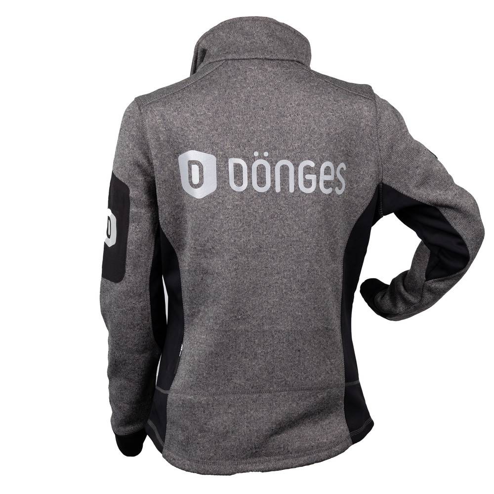 Dönges Strickfleecejacke "Marieke" anthrazit, GR.S, 3 x Logo, XL
