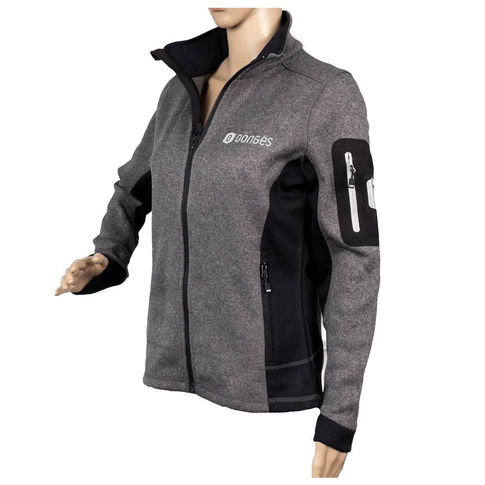Dönges Strickfleecejacke "Marieke" anthrazit, GR.S, 3 x Logo, M