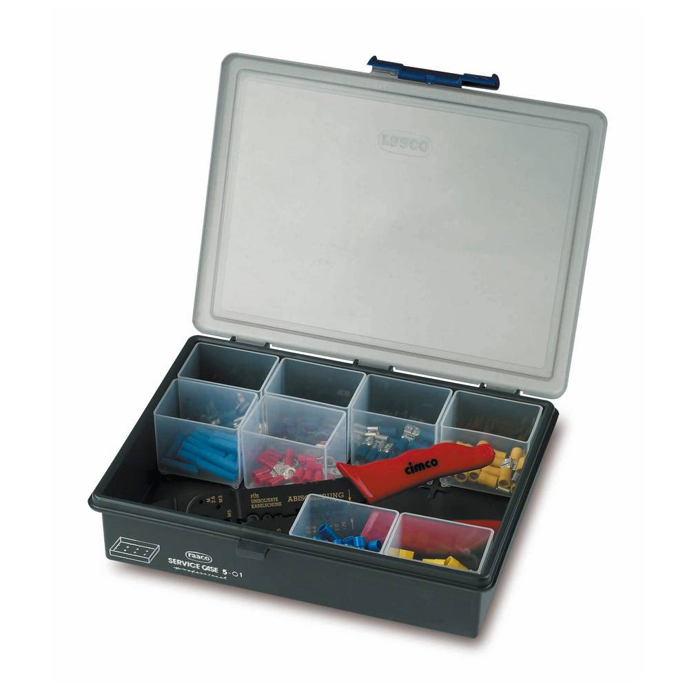 Cimco Kabelschuh-Sortiment, isoliert, 135 Stück, mit Presszange