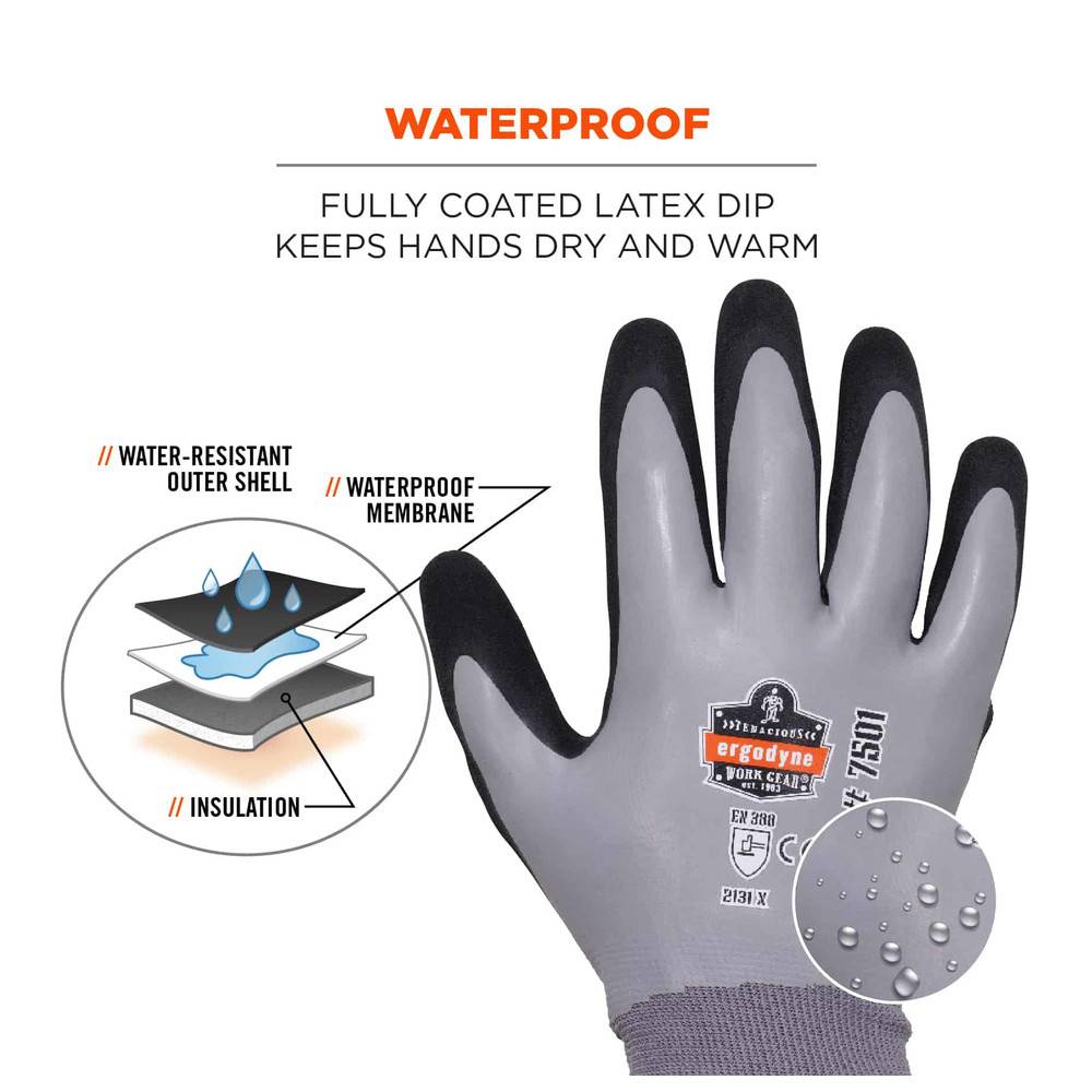 Ergodyne Thermo-Handschuh ProFlex 7501, wasserdicht, S (7)