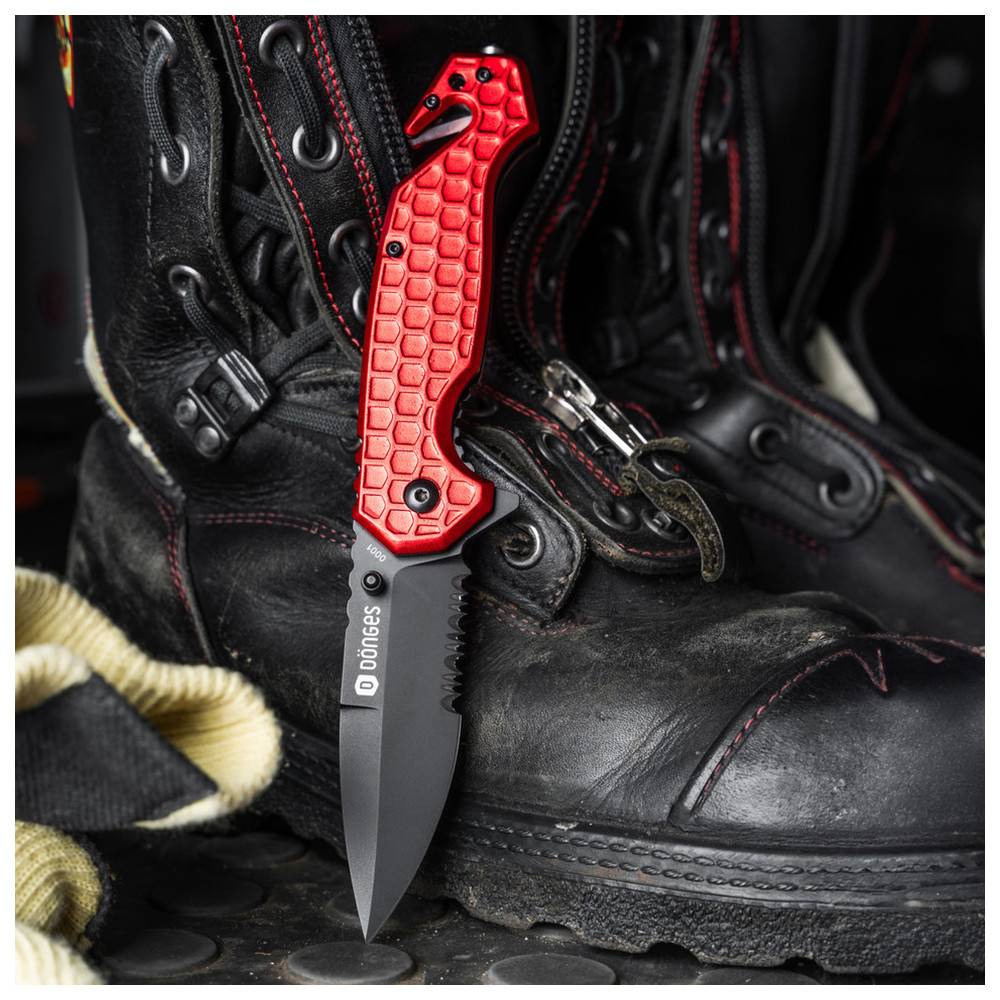Dönges Rettungsmesser Basic, Fire Fighter, Farbe Rot