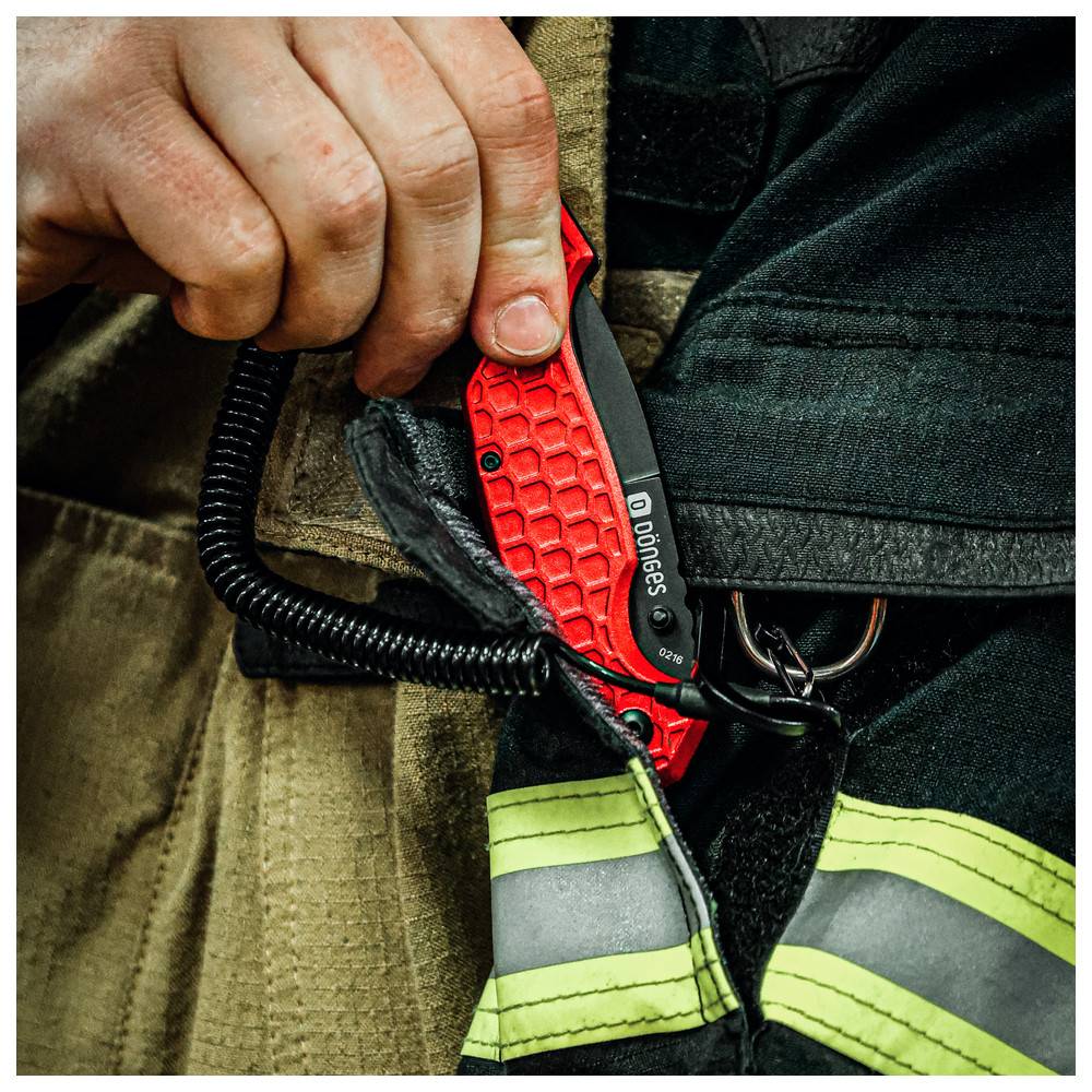 Dönges Rettungsmesser Basic, Fire Fighter, Farbe Rot