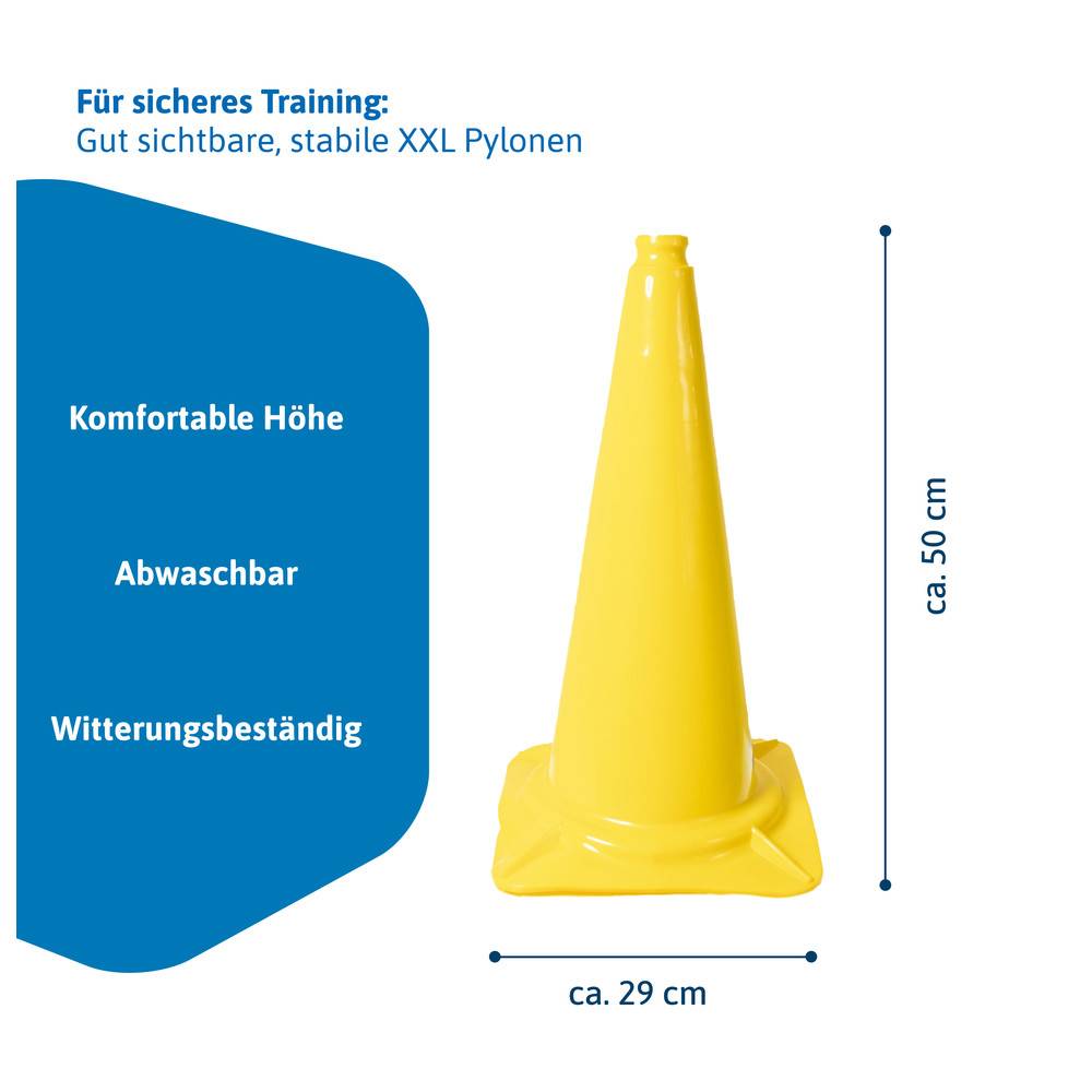 Dönges XXL-Pylonen 10er-Set, blau/gelb mit Transporttasche