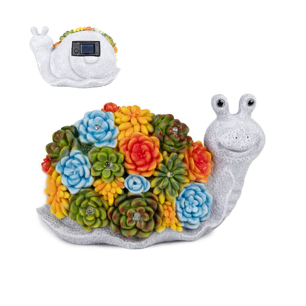 Dönges Schnecke Solar Garten Deko mit 6 LEDs, 190x100x120 cm