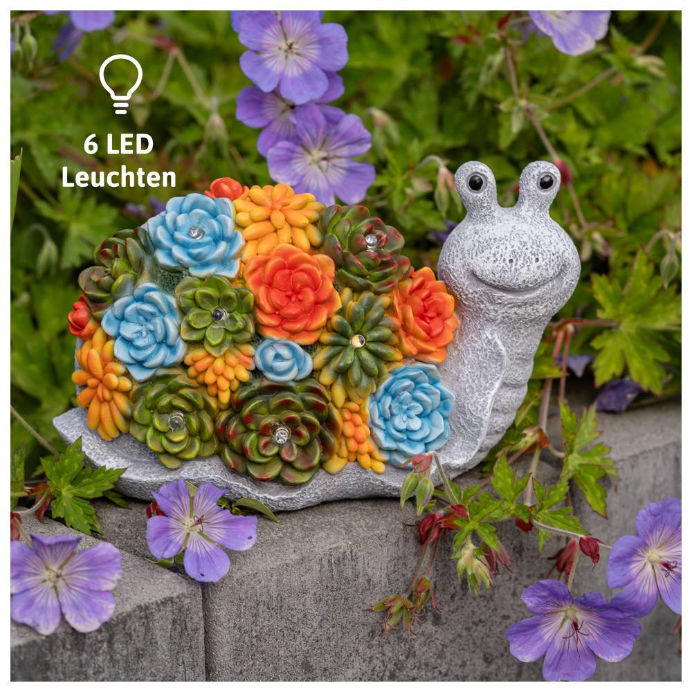 Dönges Schnecke Solar Garten Deko mit 6 LEDs, 190x100x120 cm