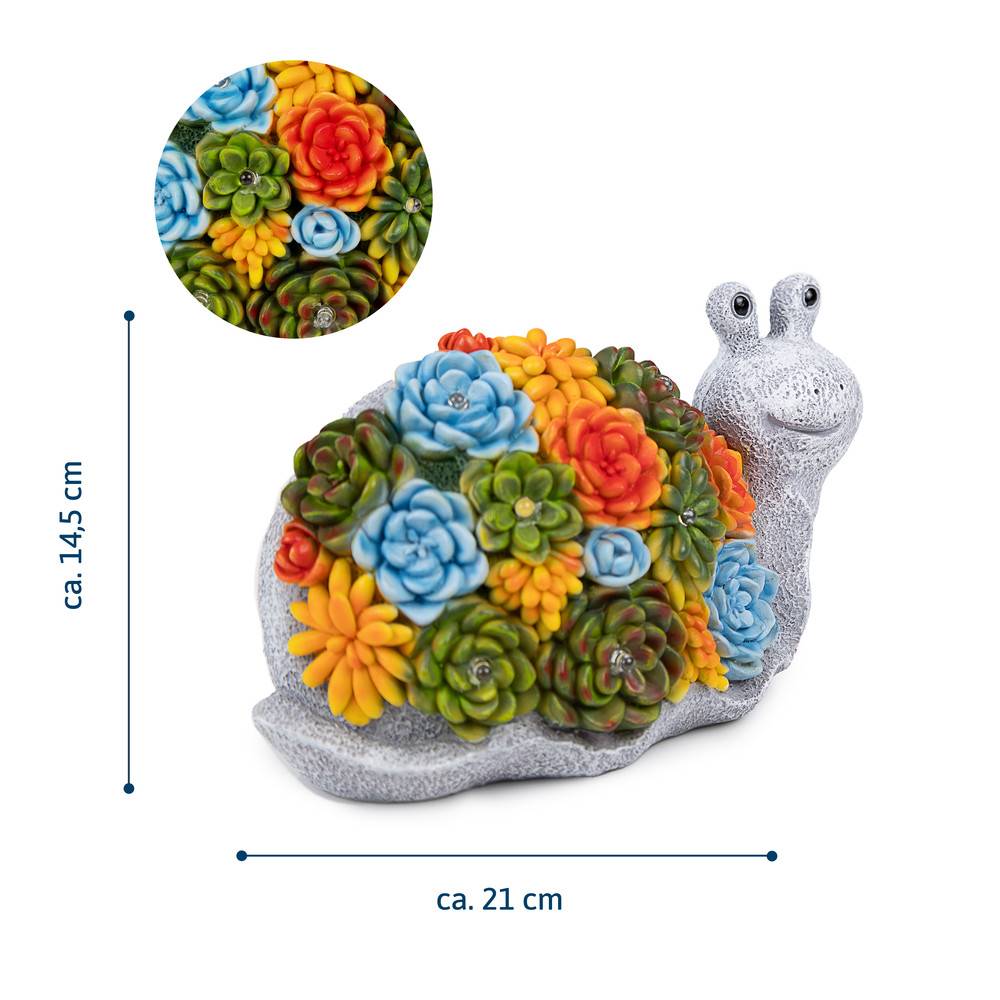 Dönges Schnecke Solar Garten Deko mit 6 LEDs, 190x100x120 cm