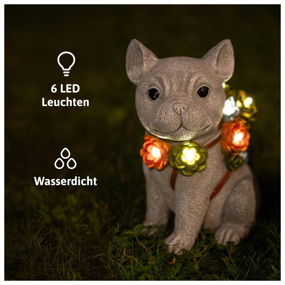 Dönges Hund Solar Garten Deko mit 6 LEDs