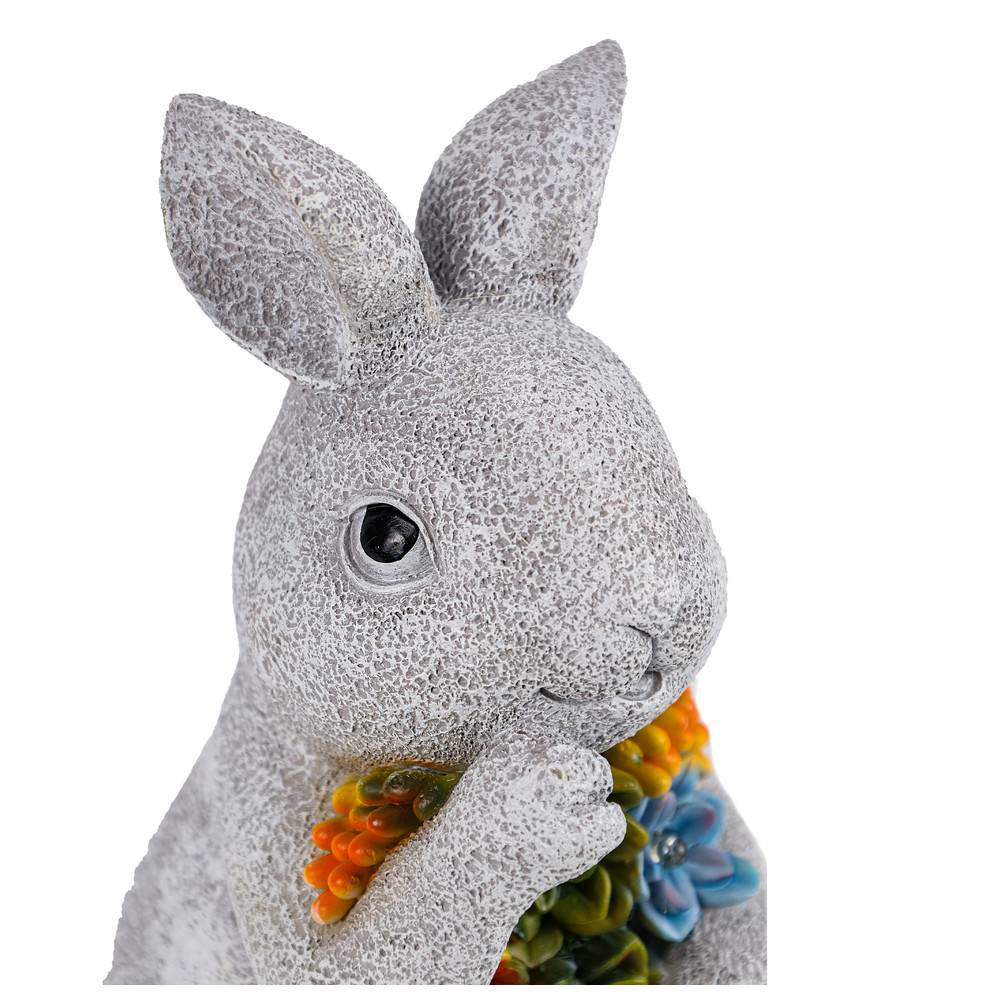 Dönges Hase Solar Garten Deko mit 6 LEDs, 85x100x205 mm