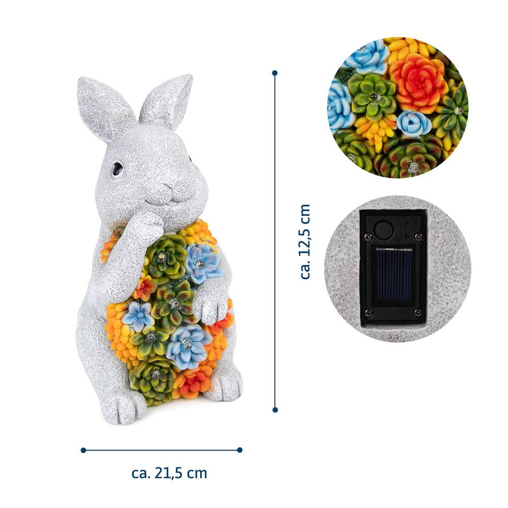 Dönges Hase Solar Garten Deko mit 6 LEDs, 85x100x205 mm