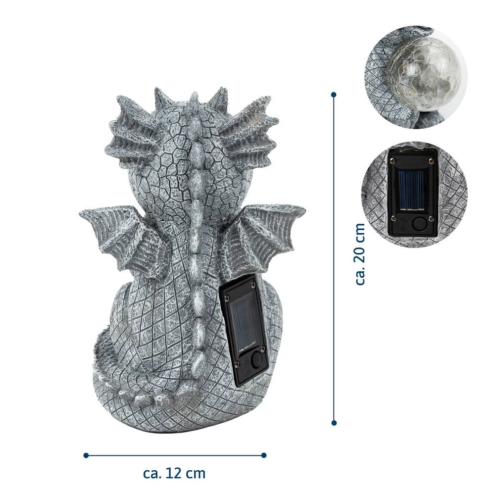 Dönges Drache mit leuchtendem Ball Solar Deko