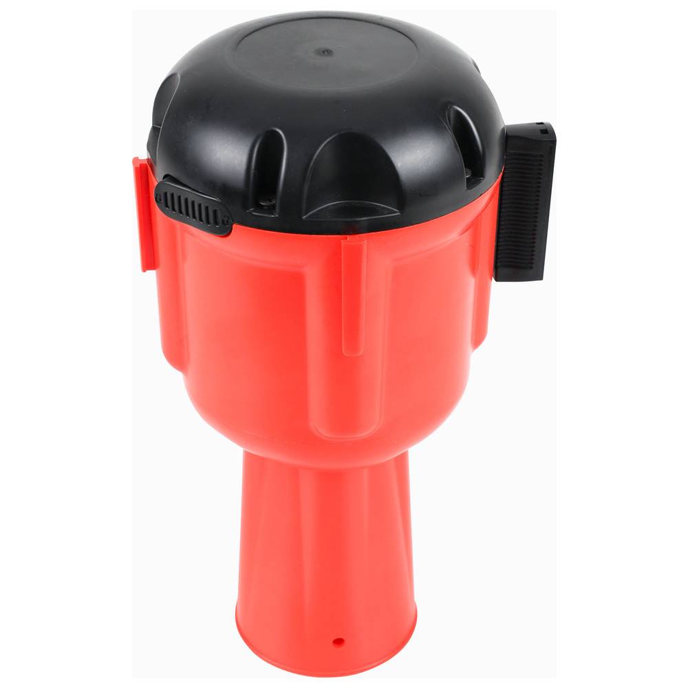 Dönges Gurtabroller rot/weiß gestreift, 240 x 145 x 145 mm, Gurtlänge 9 m