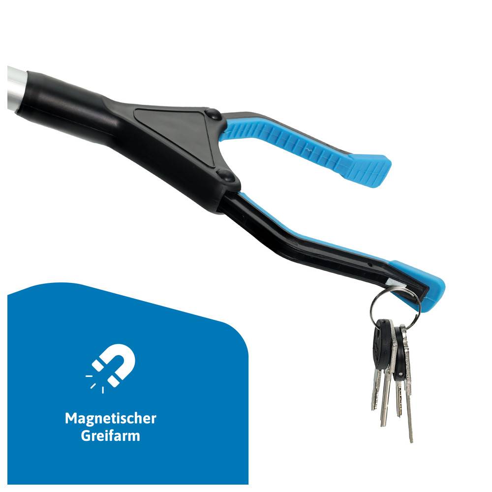 Blosta Greifzange Greifer Blau faltbar 81/42cm Greifer für Senioren, Müllgreifer