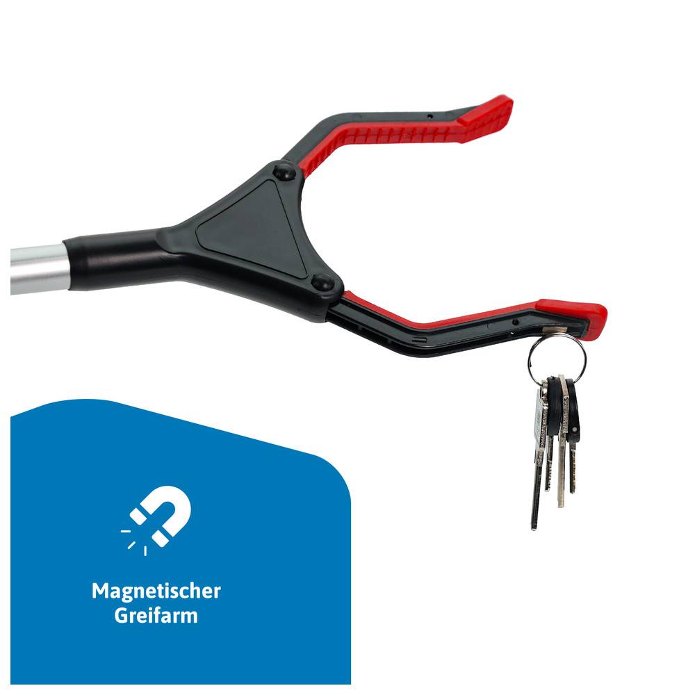 Blosta Greifzange Greifer Rot faltbar 81/42cm Greifer für Senioren, Müllgreifer